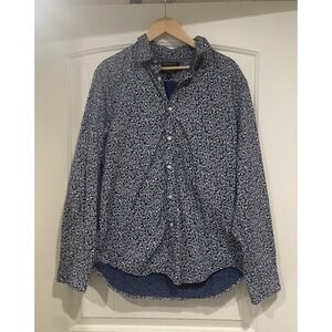 Mens Banana Republic Grant Fit Non Iron Long‎ Sleeve Button Up Shirt Size Large